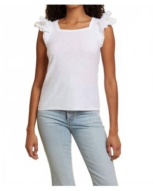 Nation Ltd Cameo Square Neck Ruffle Top - Blue