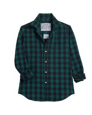 Frank & Eileen Barry Tailored Button Up Flannel Shirt - Green