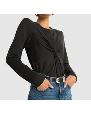 Nation Ltd Marion Twist Front Tee - Black