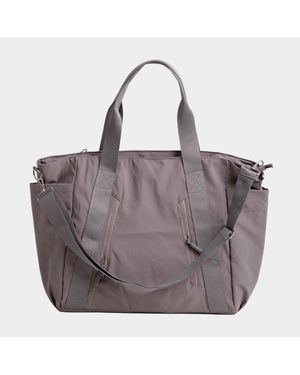 Fashnzfab Solid Spacious Multi Compartment Carryall Tote Bag - Purple