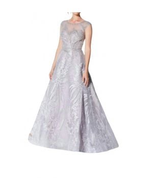 Ivonne D Embroidered Prom Dress - Purple