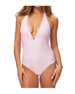 Heidi Klein Cap Ferrat Ring Halterneck Swimsuit - Purple