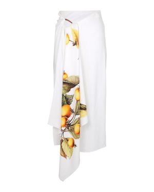 Ferragamo Asymmetrical Draped Skirt - White