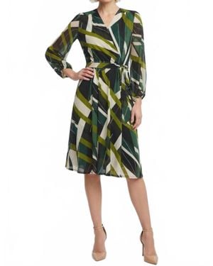 Sandra Darren Abstract A-Line Dress - Green