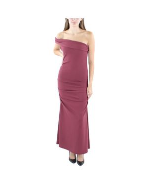 24seven Comfort Apparel Ruched Textured Maxi Dress - Purple