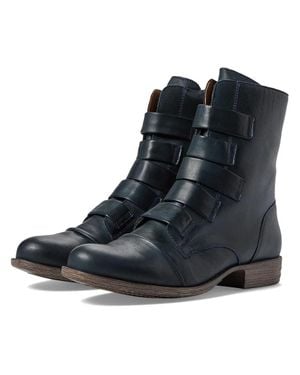 Miz Mooz Leighton Size B Ocean Leather Side Zipper Boots Ver1496 - Black