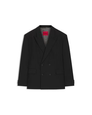 HUGO Double-Breasted Suit Jacket - Black