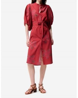 Vanessa Bruno Flora Midi Dress - Red