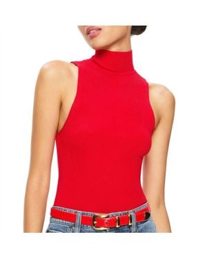 Alice + Olivia Darcey Turtleneck Tank - Red