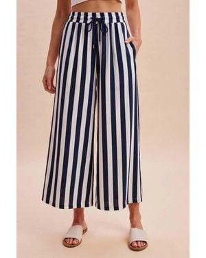 Anniewear Vertical Stripe Pants - Blue