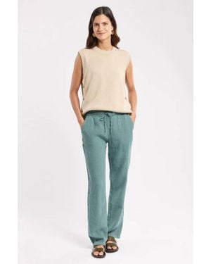 Armor Lux Drawstring Linen Pant - Blue
