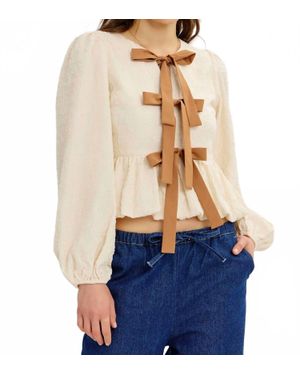 Idem Ditto Camilla Bow Front Blouse - Blue