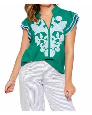 Thml Vivienne Embroidered Blouse - Blue
