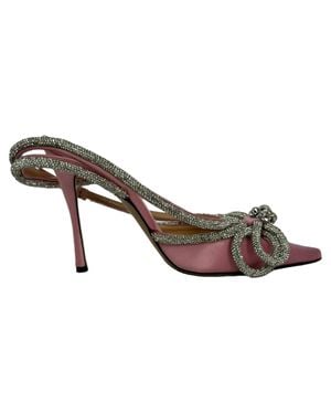Mach & Mach Double Bow Ankle Strap Pumps - Gray