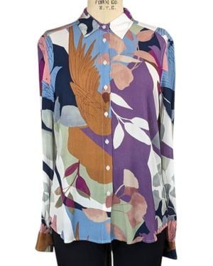 Fdj Printed Long Sleeve Shirt - Blue