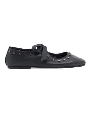 INTENTIONALLY ______ Peak Leather Ballet Flats - Black