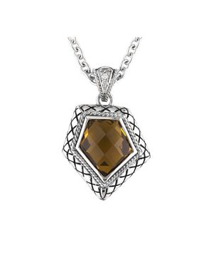 Andrea Candela Andrea Candela Rocas 5.97 Ct. Tw. Diamond & Whiskey Quartz Necklace - White