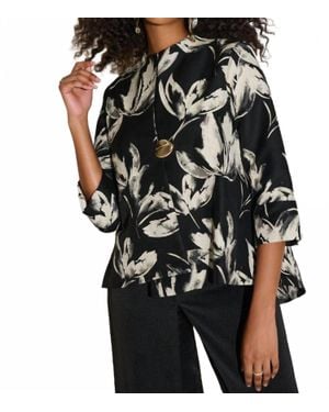 Joseph Ribkoff Jacquard Floral Jacket - Black