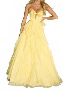 Ava Presley Strapless Sweetheart A-Line Prom Dress - Yellow