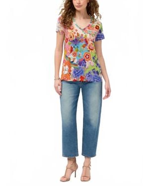 Johnny Was The Janie Favorite V-Neck Tee - Blue
