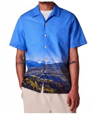 Paul Smith Swiss Alps Print Short-Sleeve Shirt - Blue