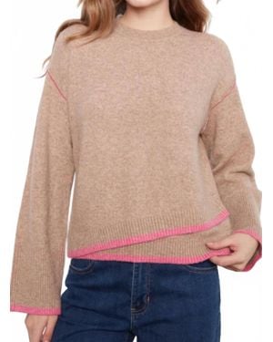 Charlie b Contrast Trim Crew Neck Sweater - Blue