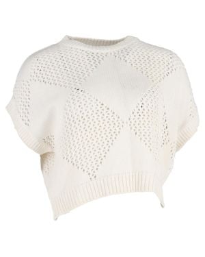 Brunello Cucinelli Knit Vest Top - White