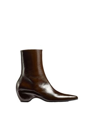KHAITE Chlorofiber Ankle Boots With Contoured Heel And Pointed Toe - Brown