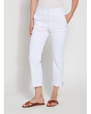 Lyssé Cropped Boyfriend Denim With Pockets In White