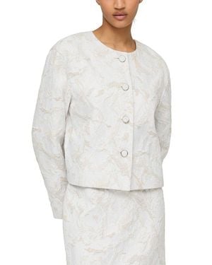 Lafayette 148 New York Silk-Blend Drop-Shoulder Jacket - White