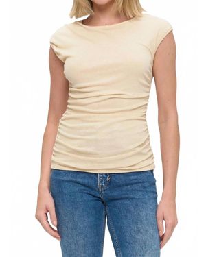 Ariella Ruched Short Sleeve Top - Blue