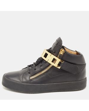 Giuseppe Zanotti Leather High Top Sneakers - Black