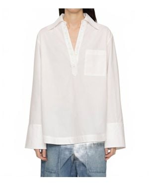 Sea Perlette Long Sleeve Top - White