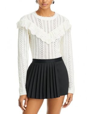 Lost + Wander Irina Scalloped Pointelle Cardigan - White