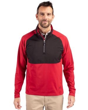 Cutter & Buck Adapt Eco Knit Hybrid Recycled Quarter Zip - Blue