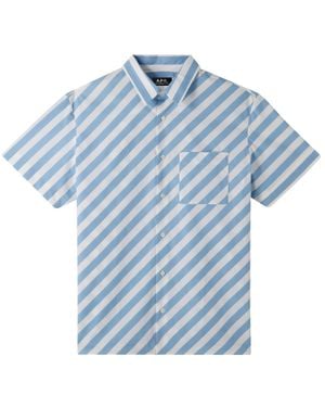 A.P.C. Riley Short-Sleeve Shirt - Blue
