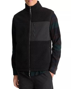 Vince Teddy Fleece Full Zip Vest - Black