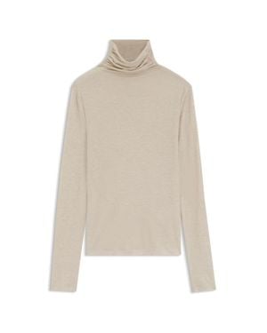 BOSS Draped Funnel-Neck Top - Natural