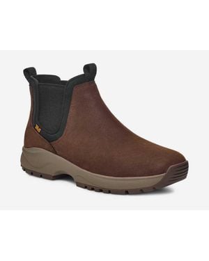 Teva Tayan Boots Chocolate Leather Waterproof Ankle Chelsea Jobb1172 - Brown