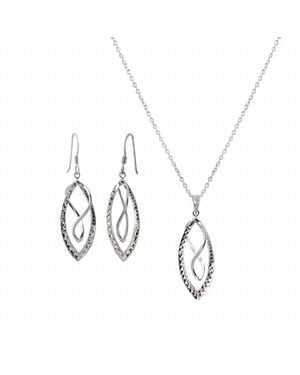 Gold & Honey Double Figure 8 Drop Earrings And Pendant Necklace Set - Metallic
