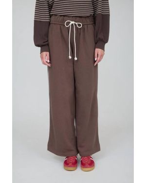 Blu Pepper Over And Over Casual Wide Leg Bottom Pants - Brown