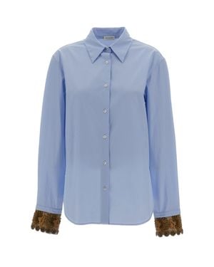 Dries Van Noten Light Embroidered Cotton-Poplin Shirt - Blue