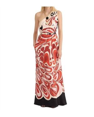La DoubleJ Phoenix Placee Silk Twill Roy Dress - Red