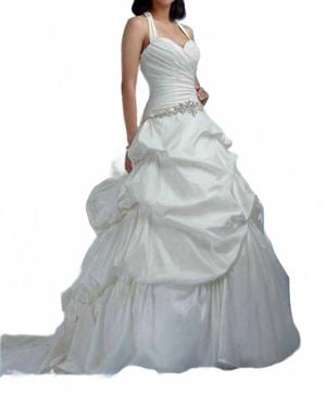 Impression Bridal Ruched Ballgown Wedding Dress - Gray