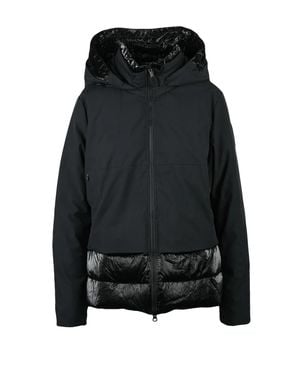 Bomboogie Fitted Short Wool Coat With Padded Texture - Black