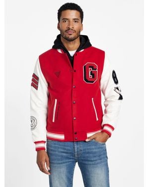 Guess Lark Varsity Jacket - Red