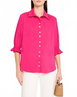 Finley Sirena Smocked Sleeve Shirt - Pink