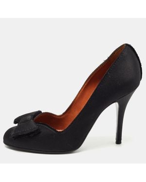 Lanvin Satin Bow Pumps - Black