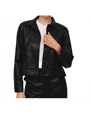 Bella Dahl Crop Pocket Button Down Jacket - Black