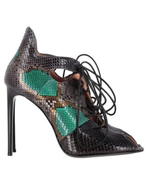 Roland Mouret Snake Print Lace Up Sandals - Black